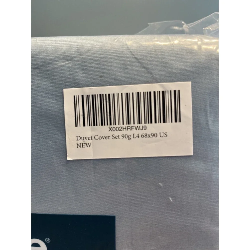 New - Bedsure Set Blue Duvet & Pillowcase - Twin Size